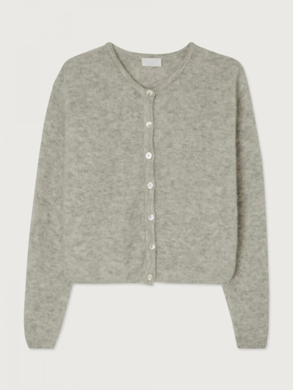 Soft Grey Button-Up Cardigan