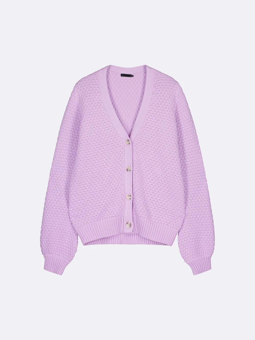 Lilac Textured Knit Cardigan