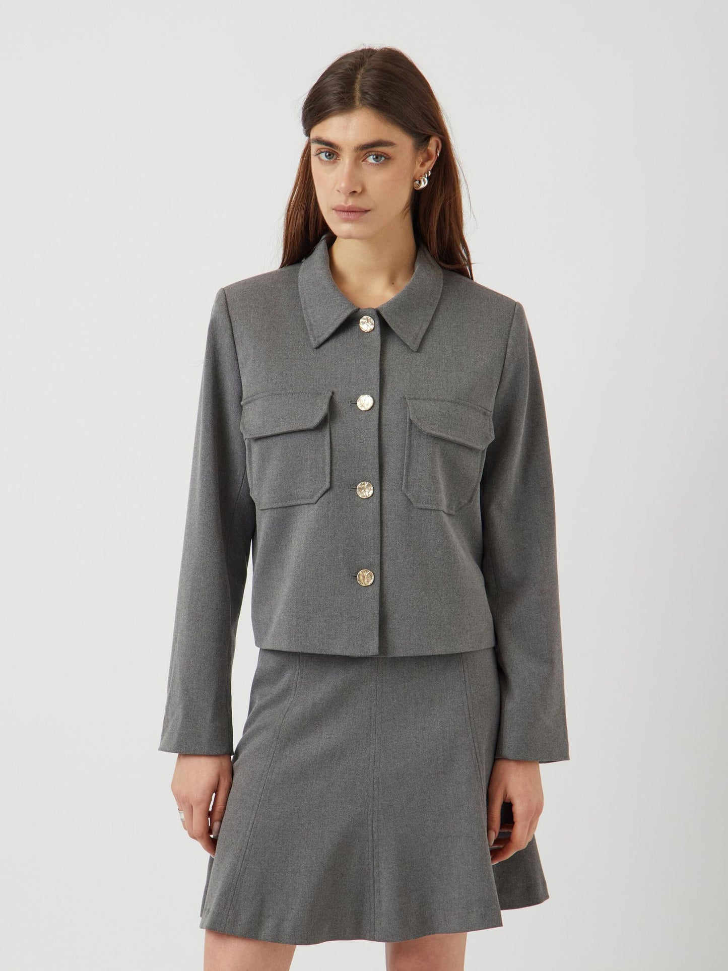 Classic Grey Cropped Blazer