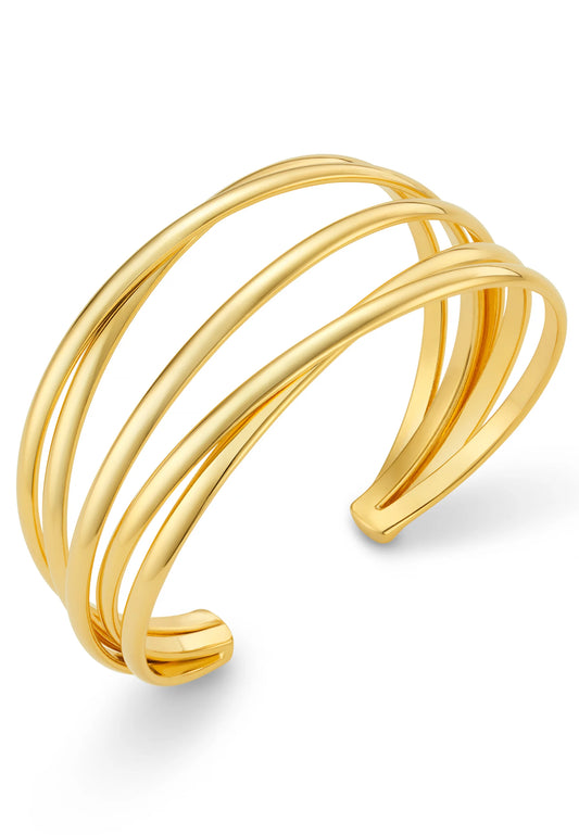 Gold Multi-Band Cuff Bracelet