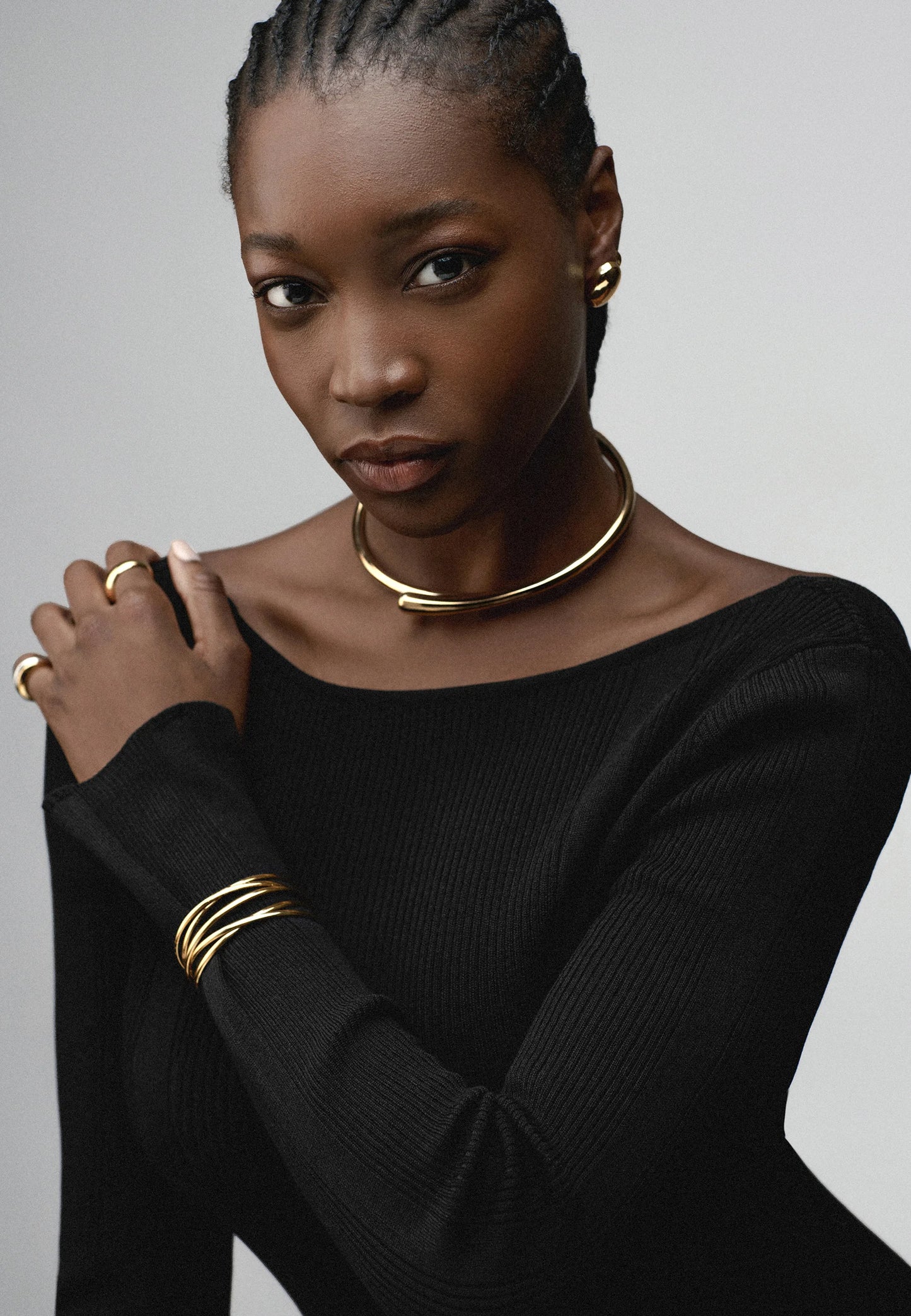 Gold Multi-Band Cuff Bracelet
