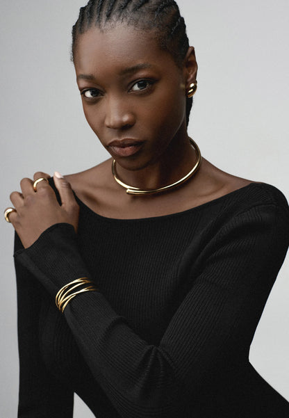 Gold Multi-Band Cuff Bracelet