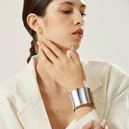 Silver Wide Cuff Bracelet