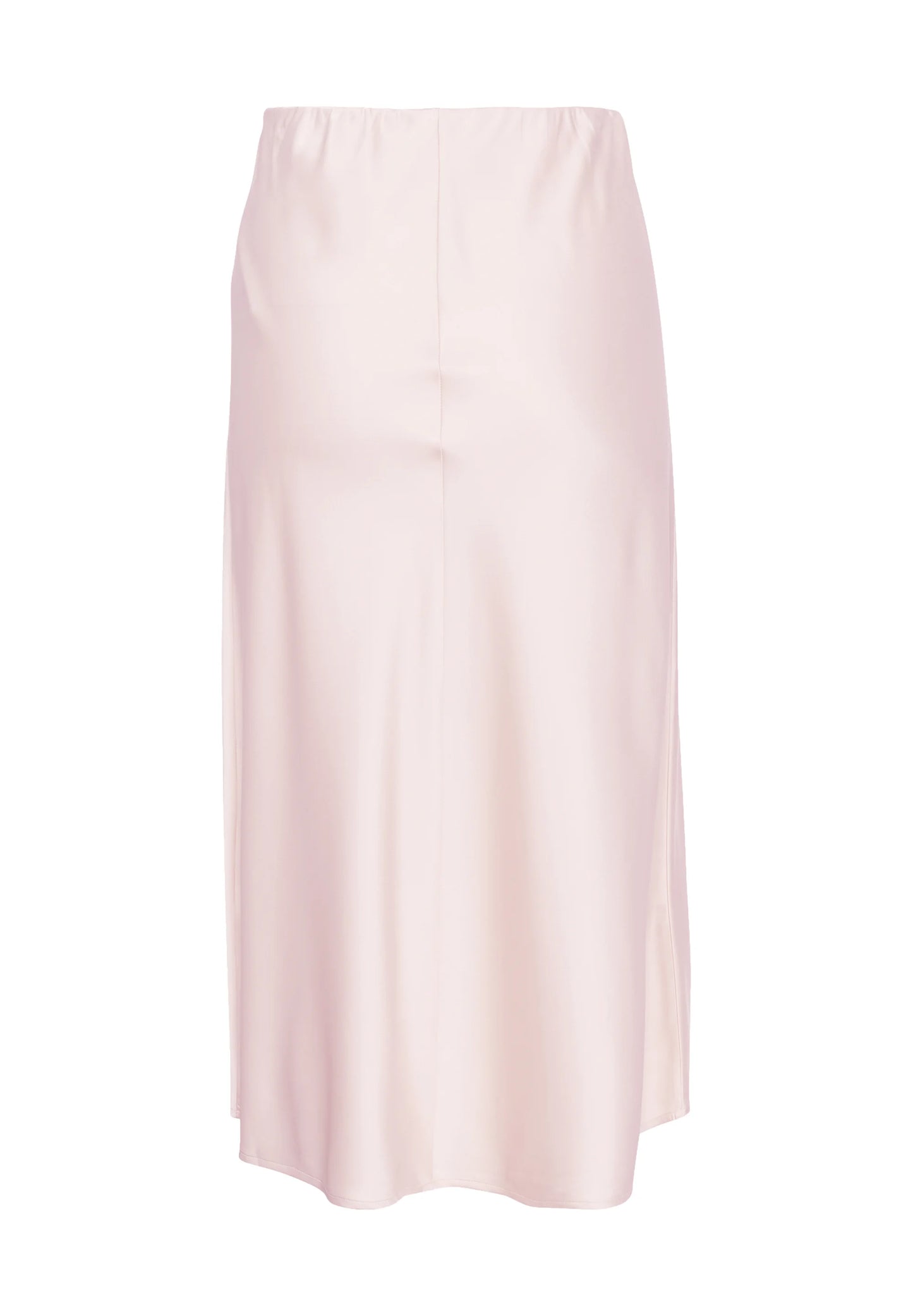 Blush Satin Midi Skirt
